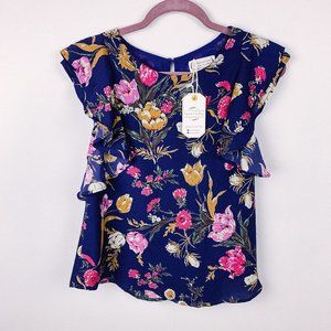 Loveriche NWT Navy Floral Short Sleeve, Size M